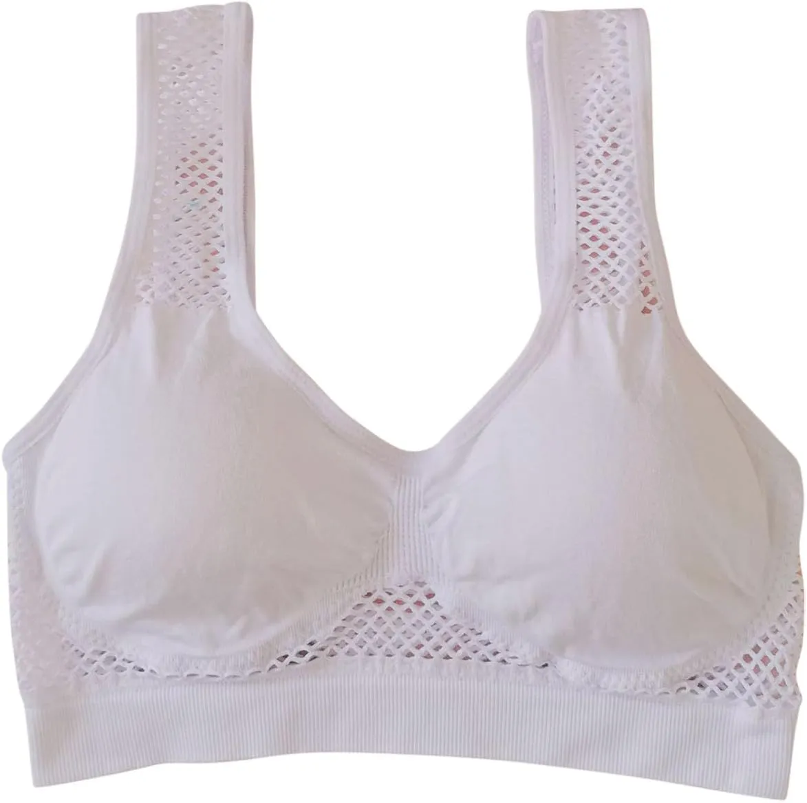 Women's Sports Bra with Mesh Comfort Supportive Exercise Stretchy Breathable Activewear Lightweight Sports Bralette