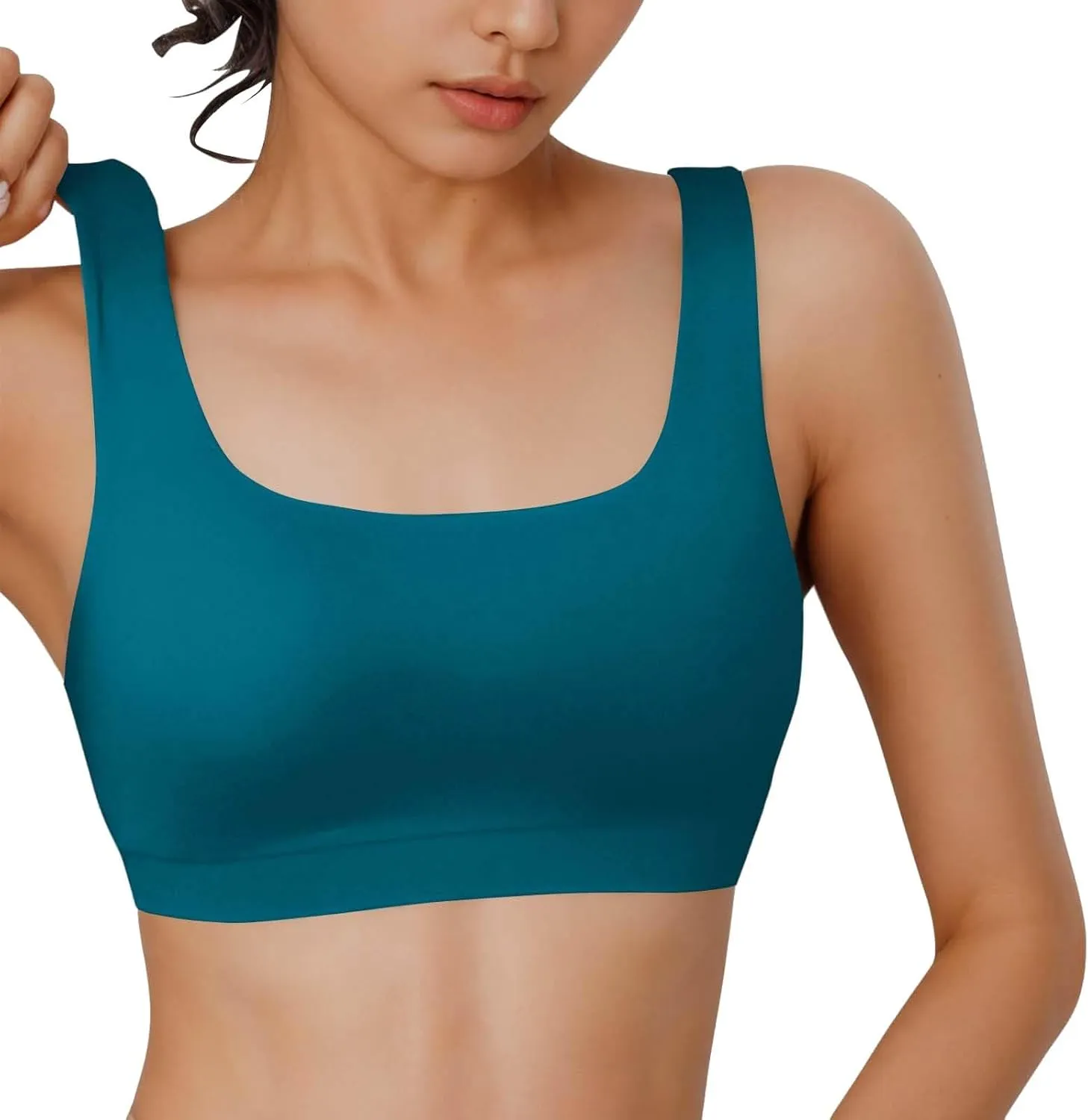 Womens Workout Sports Bras Comfy Athletic Gym Activewear Seamless Bra Stretchy U Back Scoop Neck Yoga Underwear