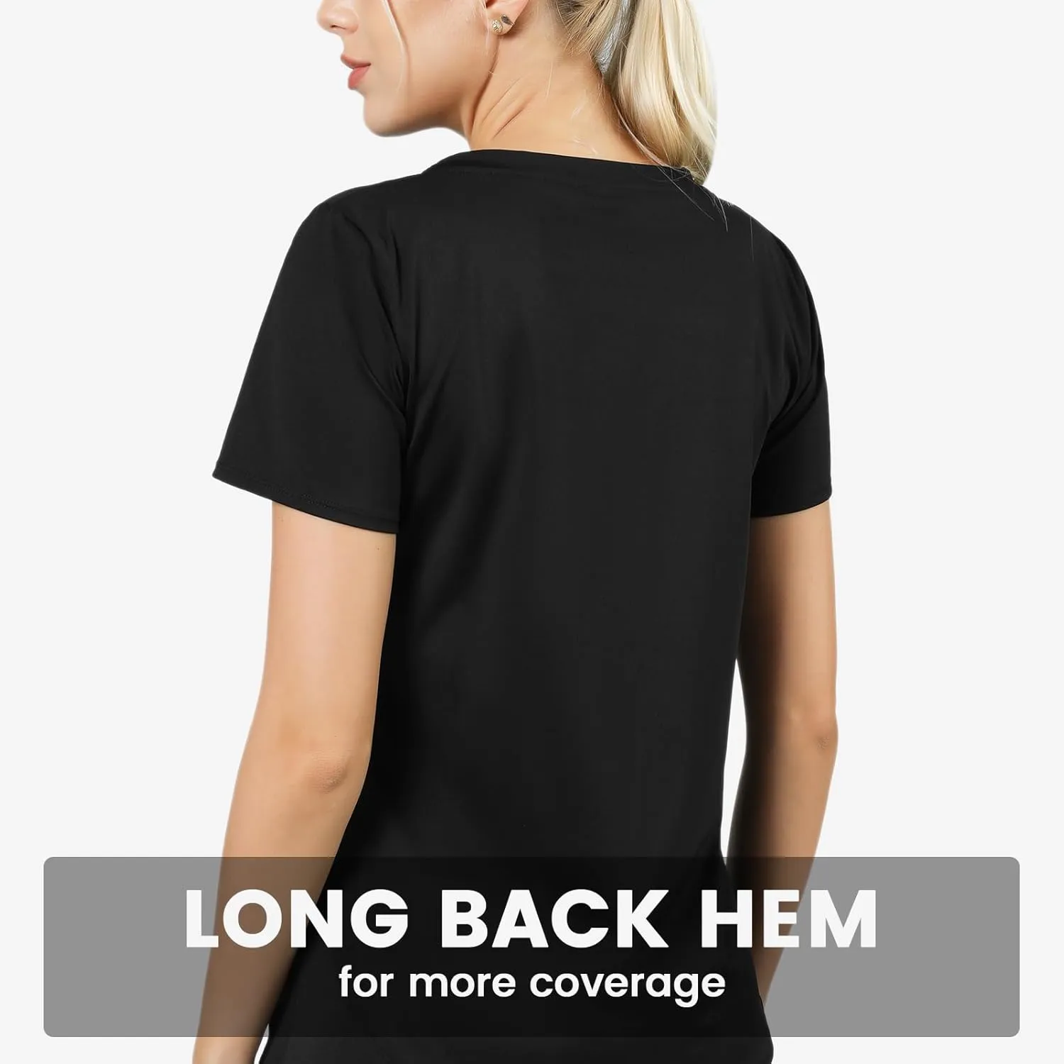 Women's Workout Tops Athletic Running Hiking Yoga Shirts V Neck Quick Dry Moisture Wicking Lightweight Breathable Activewear