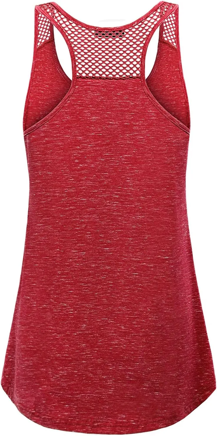Womens Yoga Tops Activewear Workout Clothes Open Back Fitness Sleeveless Tank Tops