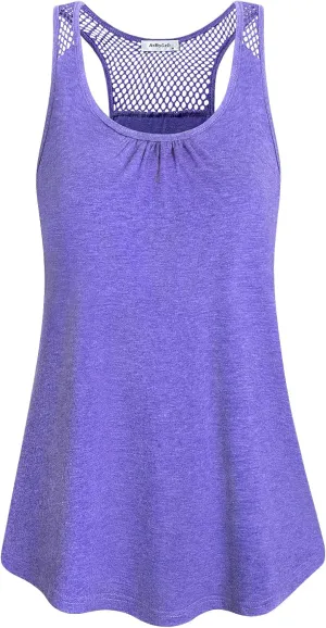 Womens Yoga Tops Activewear Workout Clothes Open Back Fitness Sleeveless Tank Tops