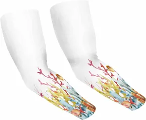 WONDERTIFY Aquarium Coral Animals Cooling Sleeves Plants Fish Underwater Branches Starfish Sea Life Men & Women Arm Sleeves UV Sun Protection Sports Sleeves With Thumb Hole