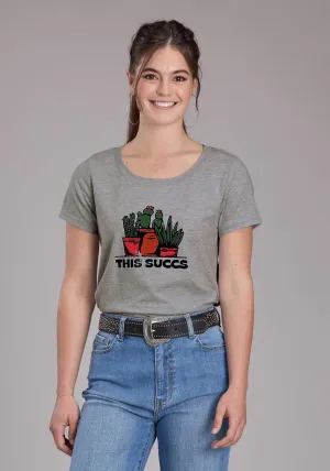 Wool blend Roper Womens 2448 This Succs Grey Cotton Blend S/S T-Shirt Handcrafted Detail Roper Womens 2448 This Succs Grey Cotton Blend S/S T-Shirt