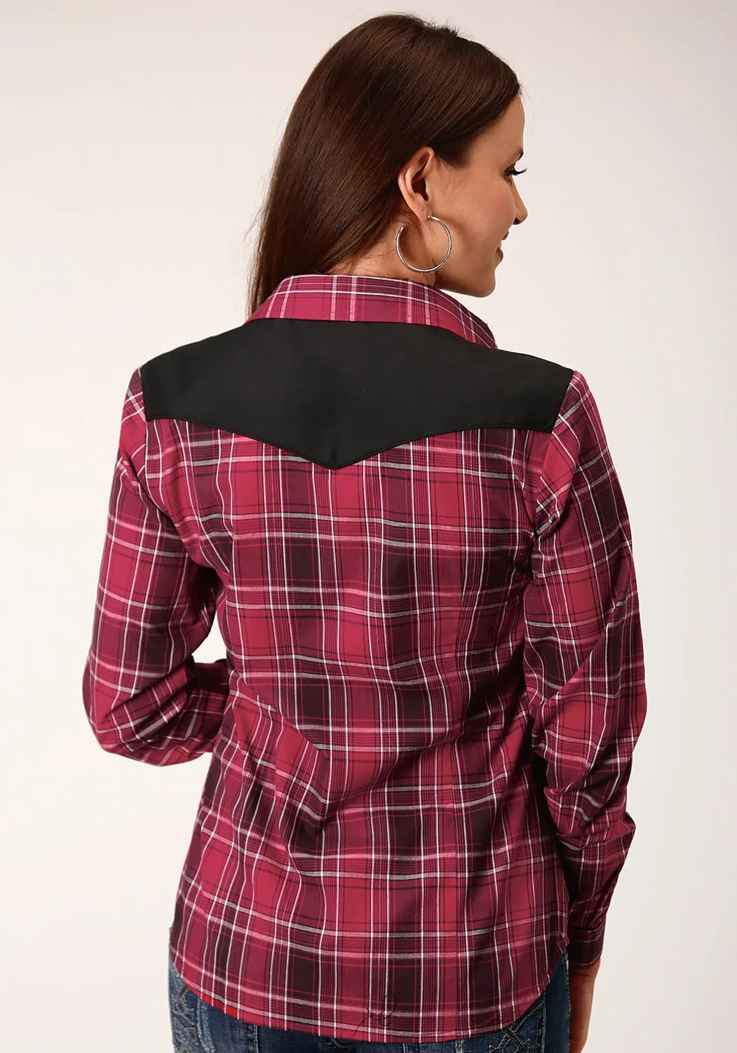 Roper Womens 820 Bright Plaid Red Cotton Blend Retro L/S Shirt Graduation Ceremony formal dinner