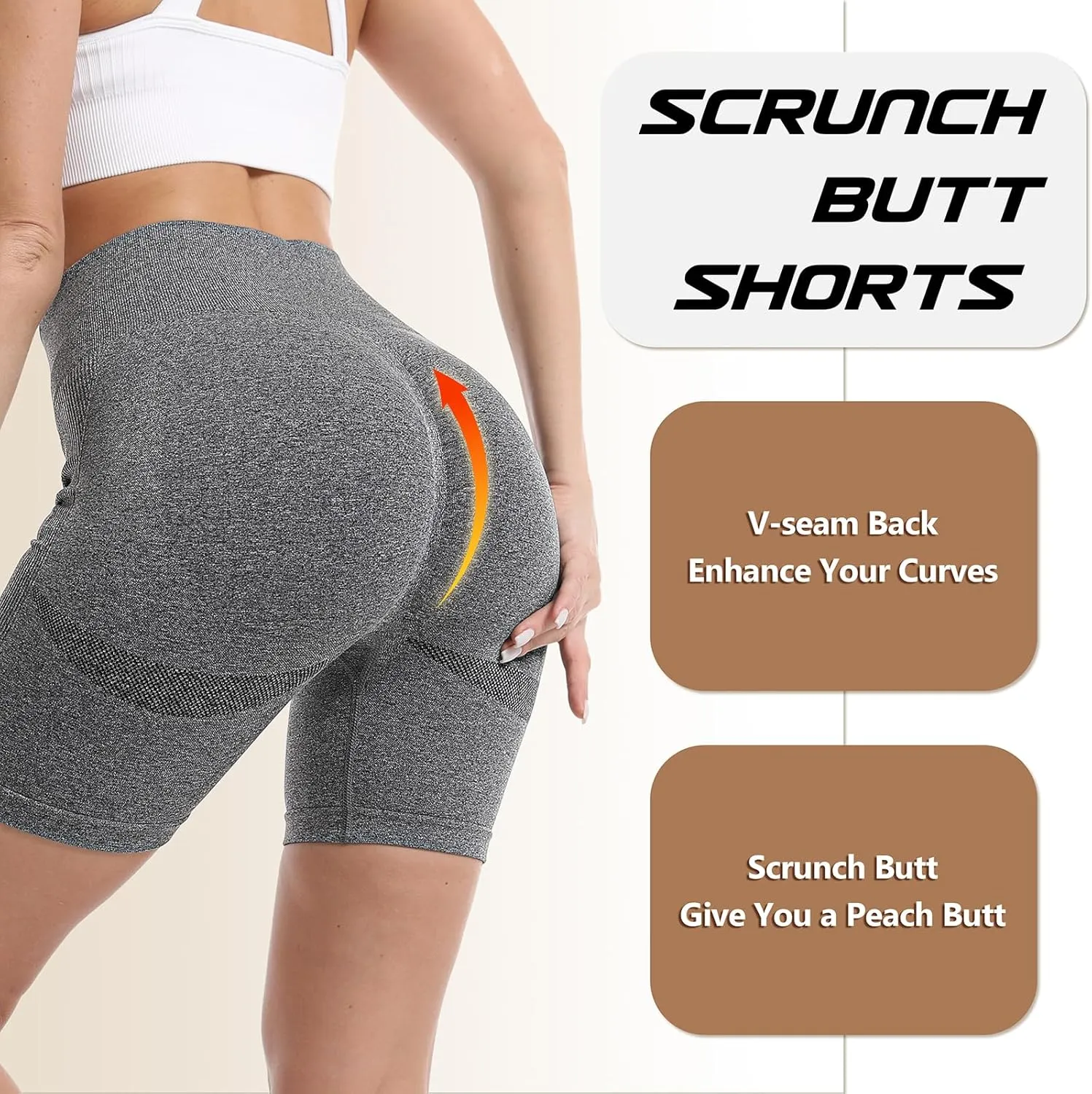 Workout Shorts for Women High Waisted Seamless Booty Biker Shorts Squat Proof Yoga Gym Activewear