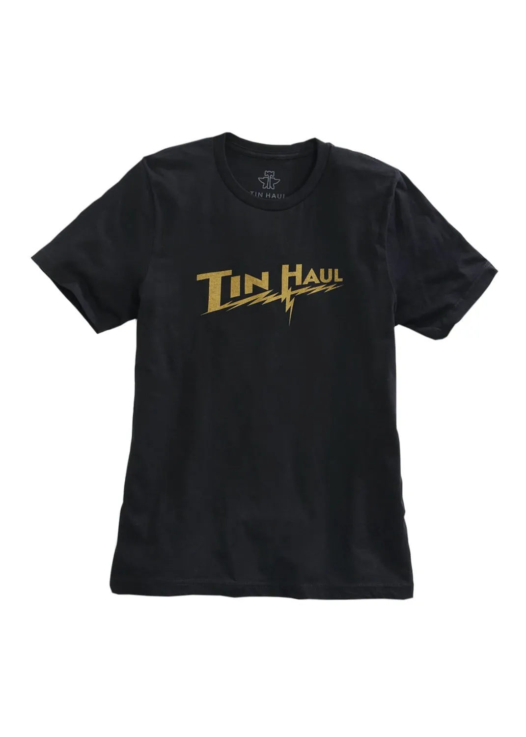 Breathable Underarm Vents youth trend Tin Haul Mens Black 100% Cotton Lightening Bolt S/S T-Shirt