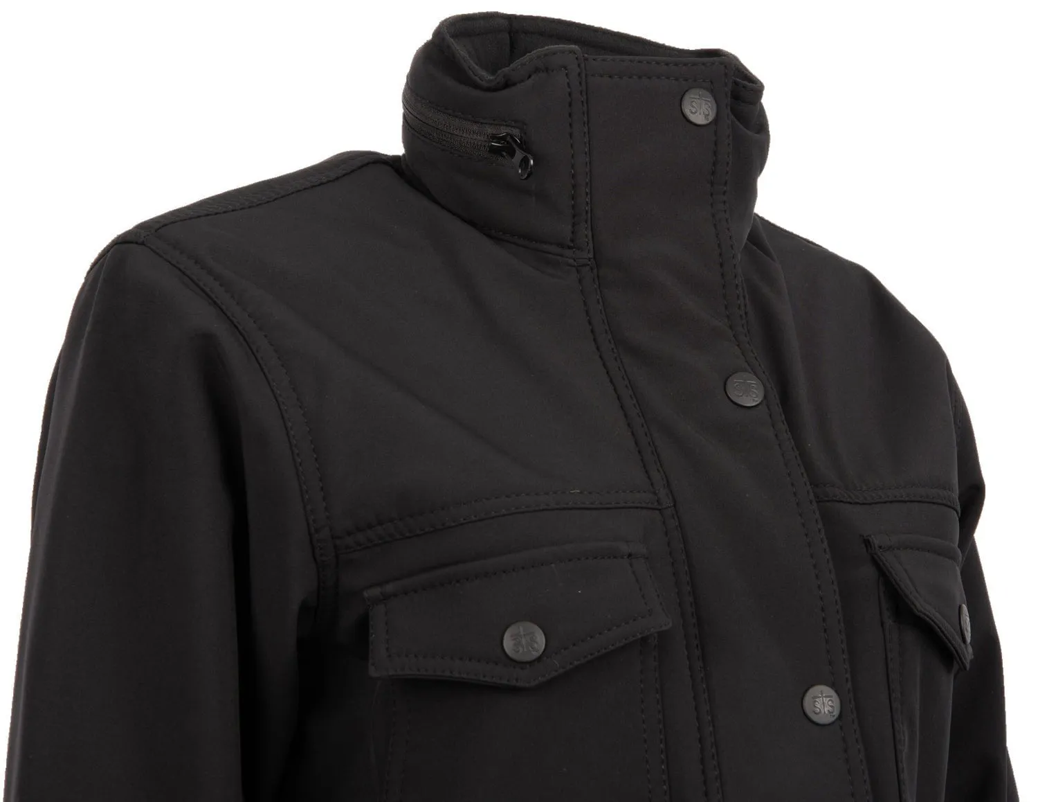 Weekend Style Smooth STS Ranchwear Womens Brazos II Black Polyester Softshell Jacket