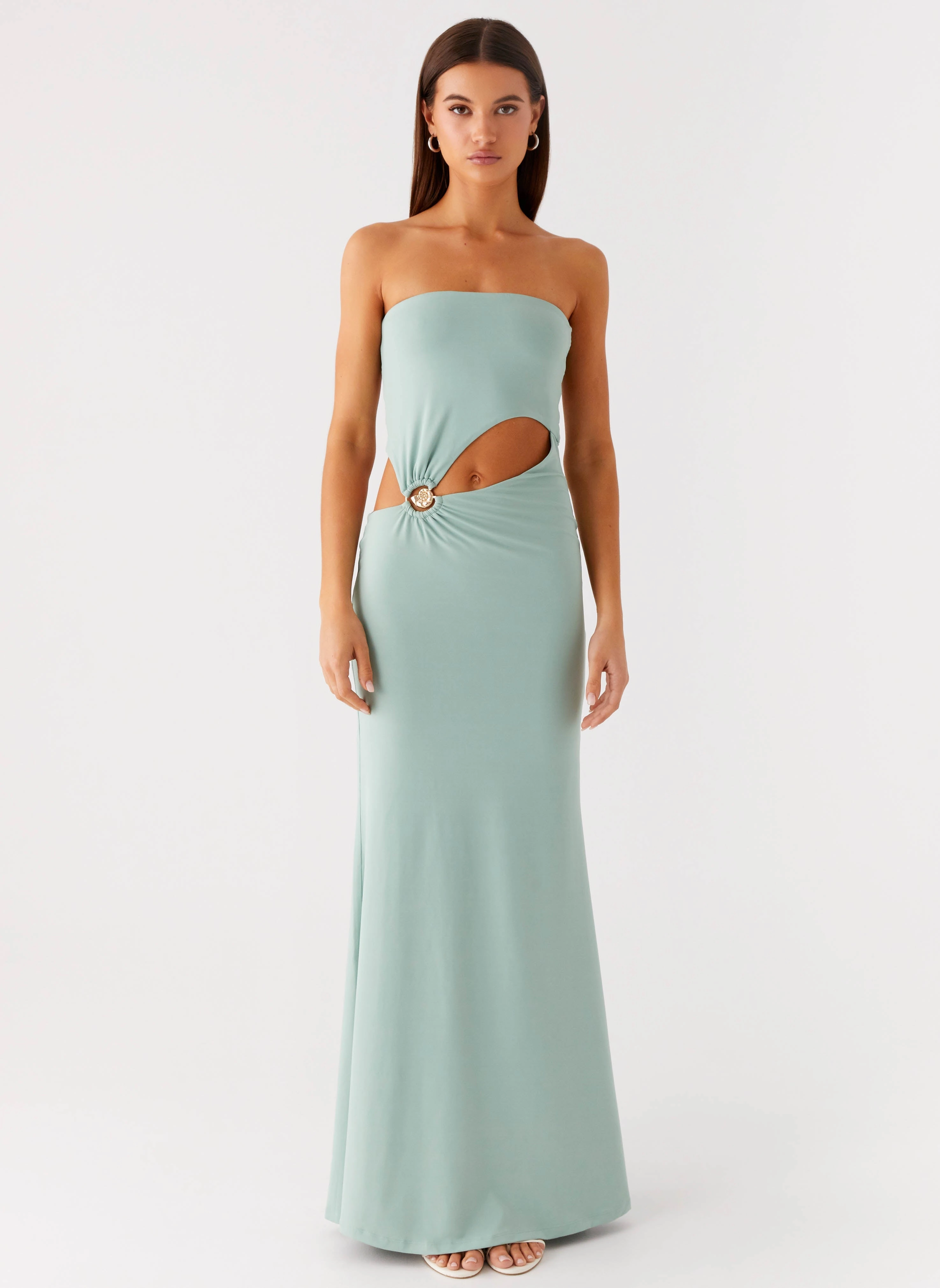 Laurella Maxi Dress - Sage Sleek and Flattering