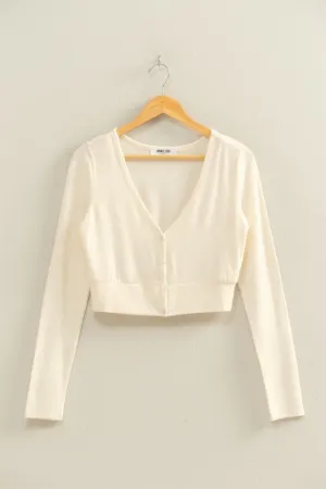Xiomara Cropped V-neck Long Sleeve Top Quick Comfort Xiomara Cropped V-neck Long Sleeve Top Fashion-Forward Look Cozy Comfort Fit