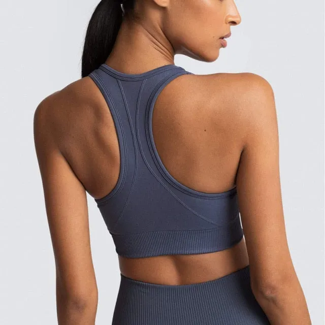 Yoga 2 Piece Set Leggings Elastic Sports Bras Gym Fitness Sportswear Workout Seamless Yoga Suit Sport Wear Suit Woman