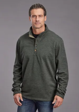 Yoke Back Design Stetson Mens Honeycomb Green 100% Polyester Pullover Sweater Unisex Choice Workwear Approved Stetson Mens Honeycomb Green 100% Polyester Pullover Sweater