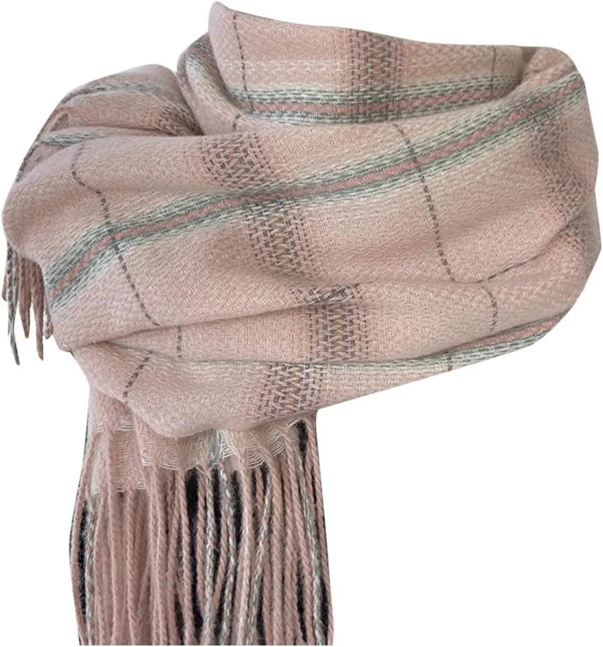 YOLAI Women Tassel Striped Plaid Scarf Fall Winter Warm Soft Large Blanket Scarf Comfortable Wrap Shawl Scarves