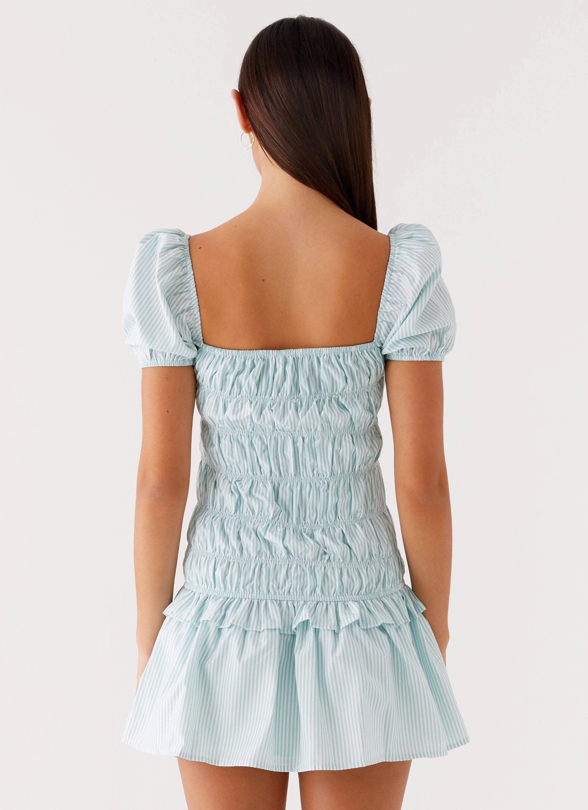 New Mood Trend Fit Yolene Mini Dress - Green Gingham