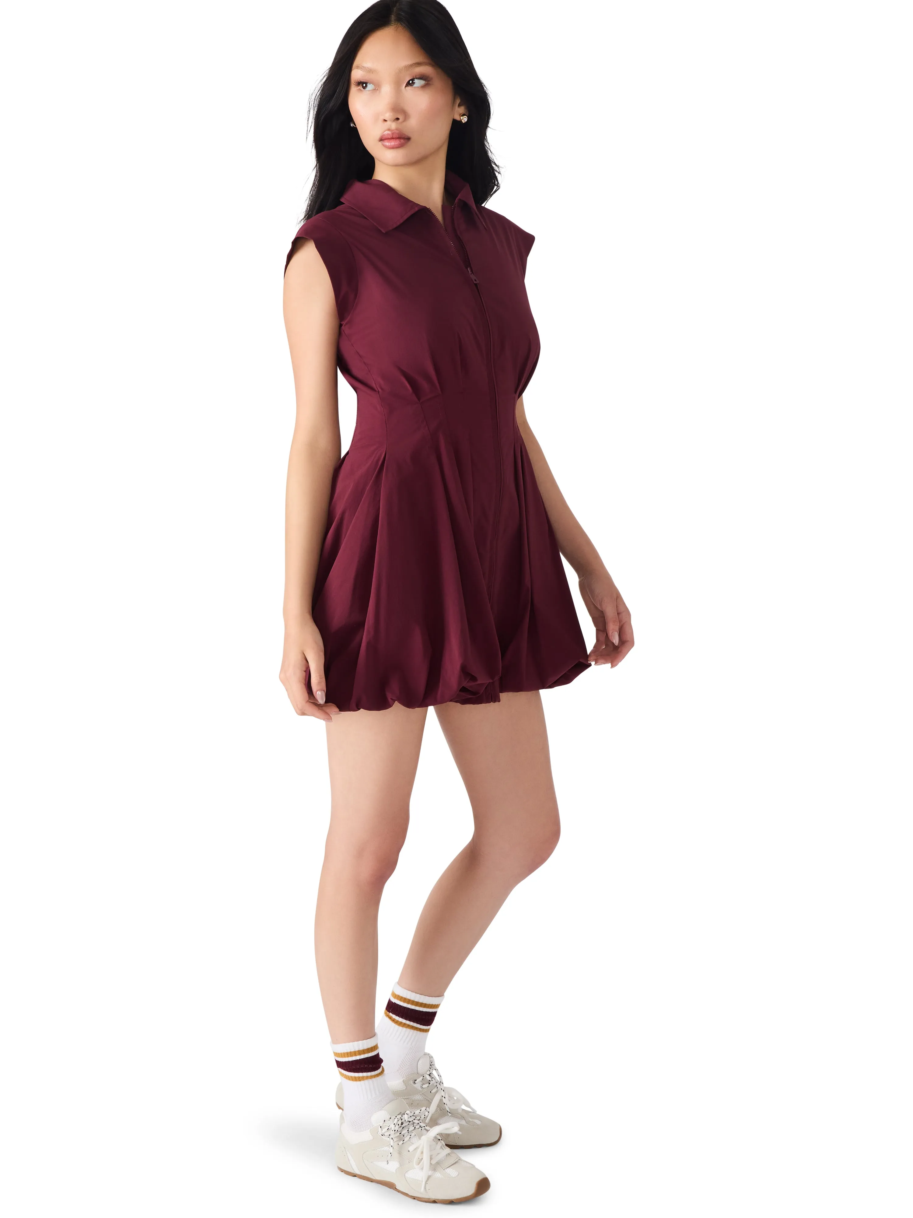 Dyanne Dress in Wine Elegant Flow SeamlessConstruction