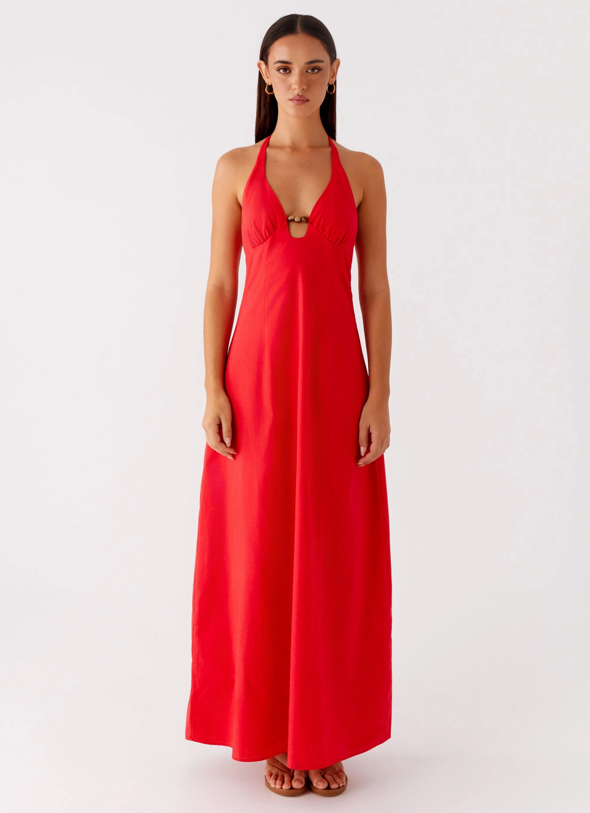 Zana Maxi Dress - Red Wrap style Fashion Option