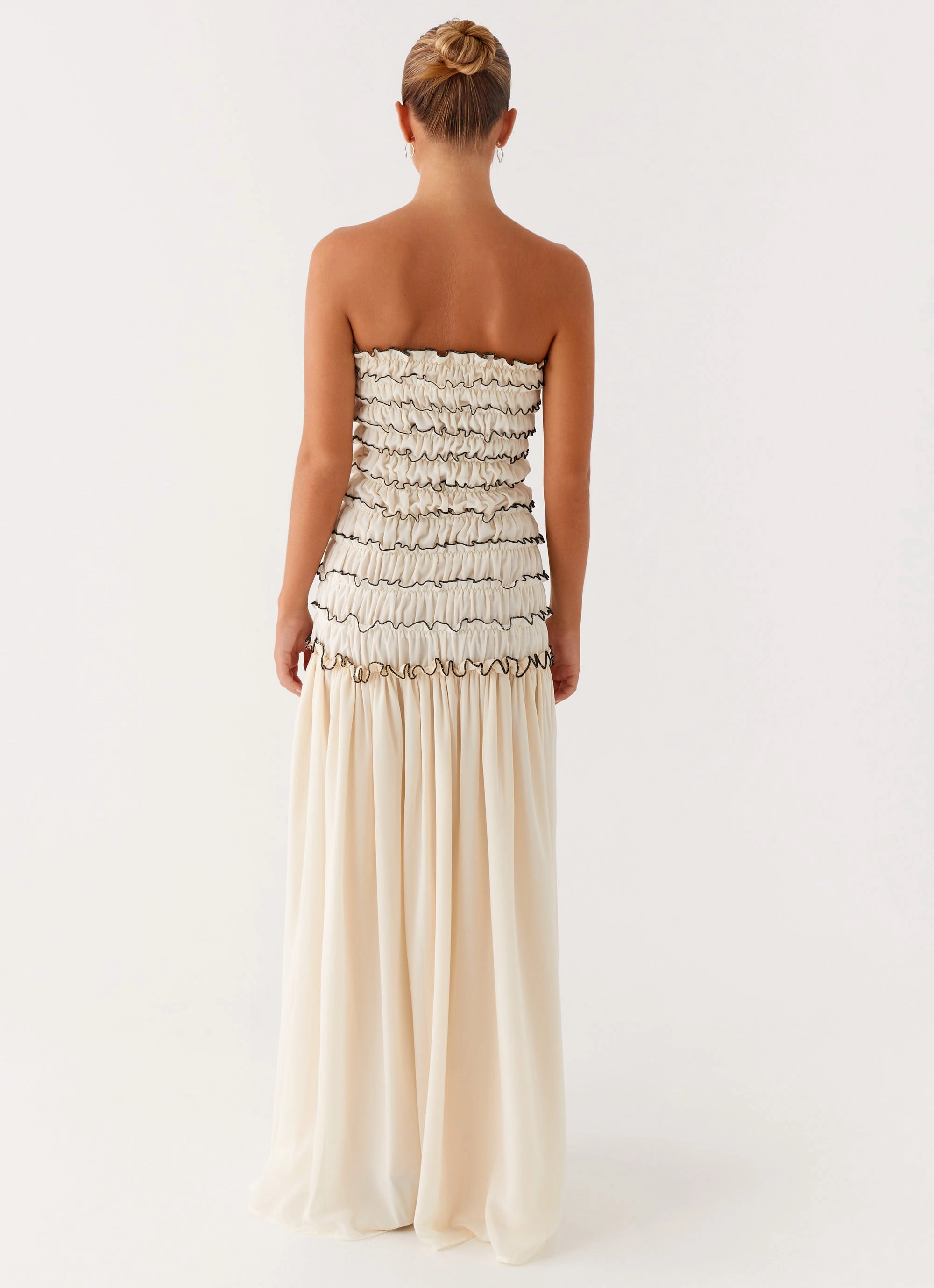 Minimal Details Silk Flow Zariah Maxi Dress - Ivory