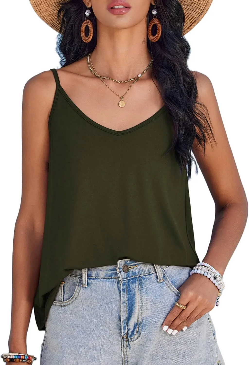 Zeagoo Tank Top V-Neck Sleeveless Summer Tops (DE Only)