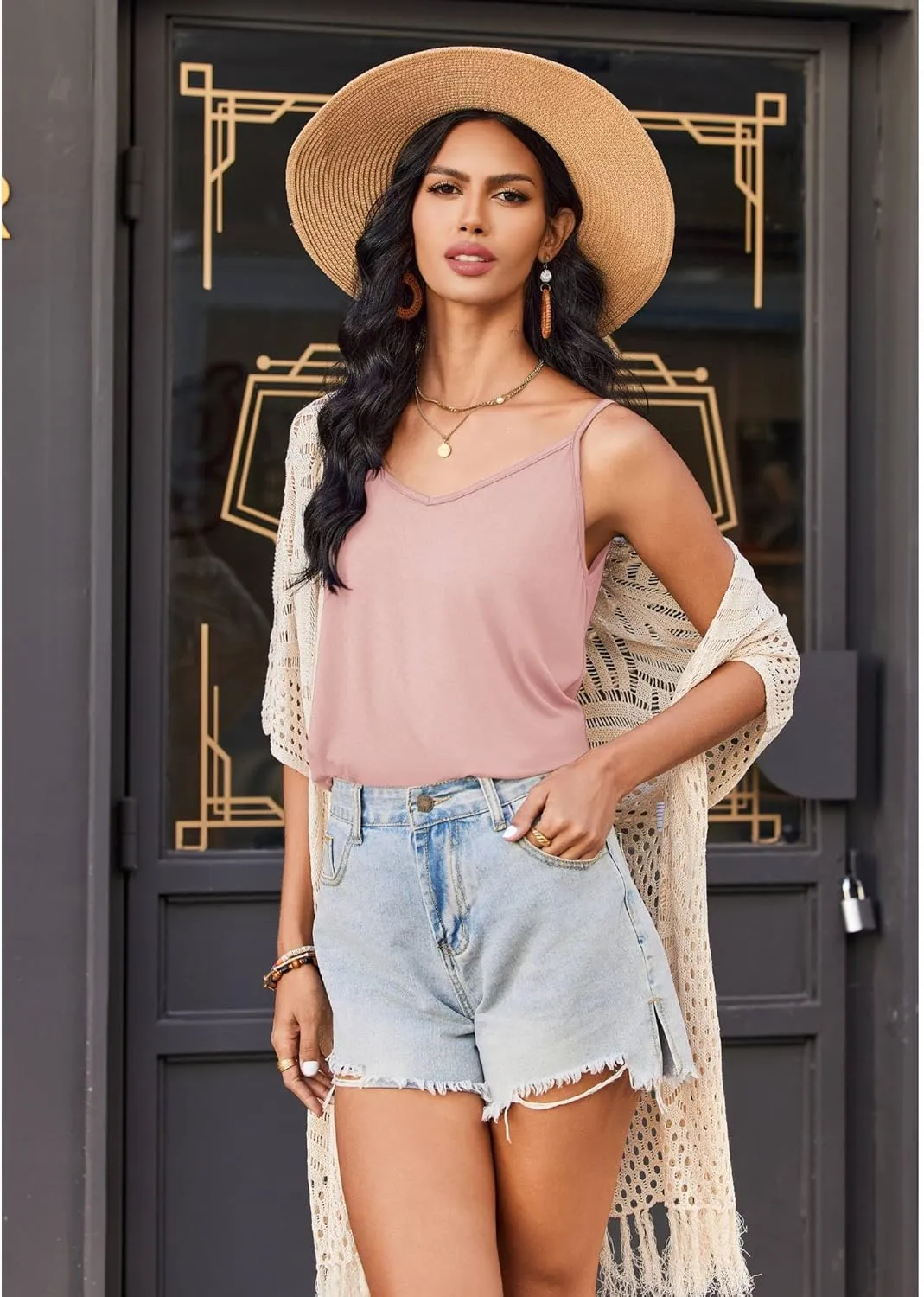 Zeagoo Tank Top V-Neck Sleeveless Summer Tops (DE Only)