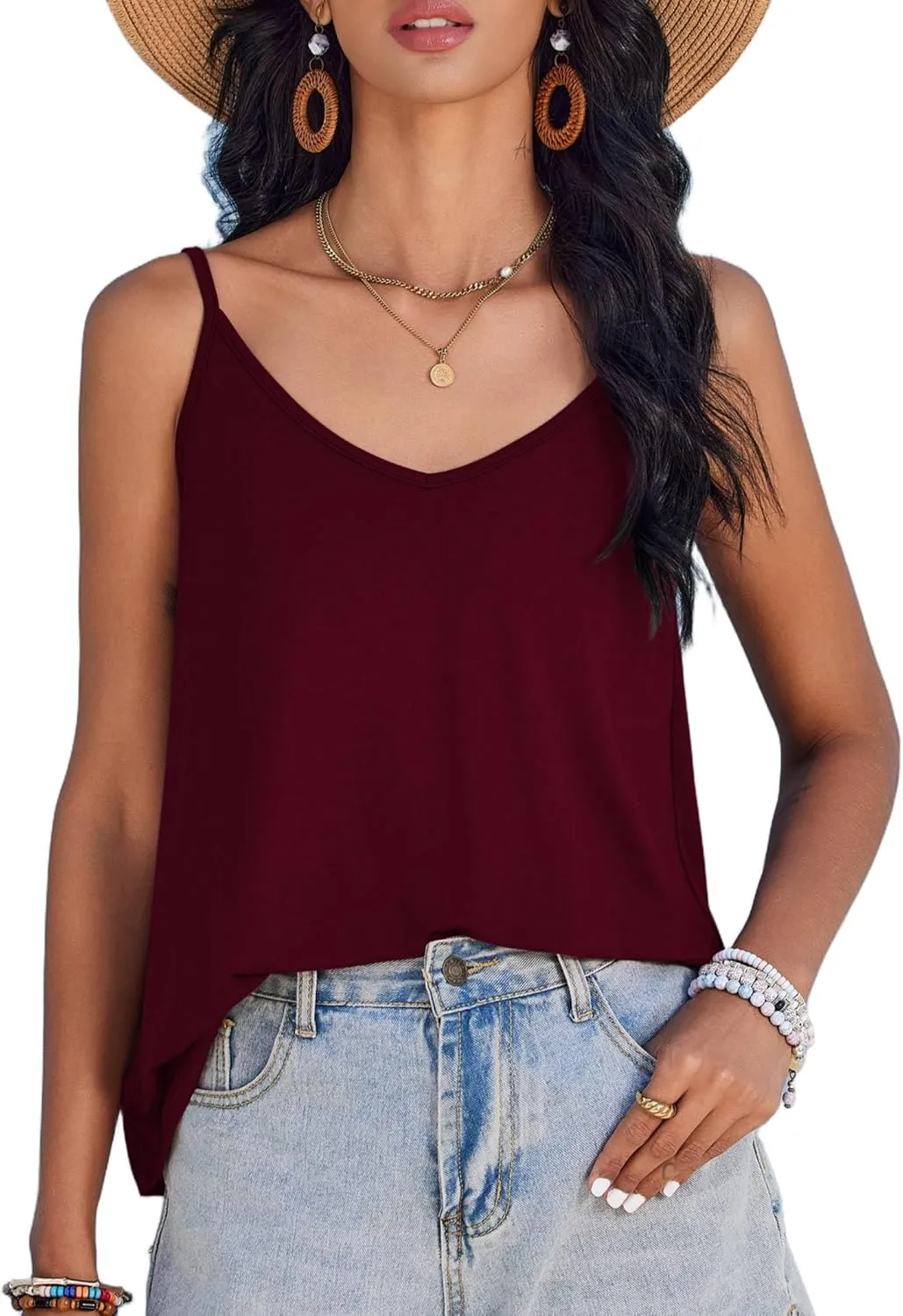 Zeagoo Tank Top V-Neck Sleeveless Summer Tops (DE Only)