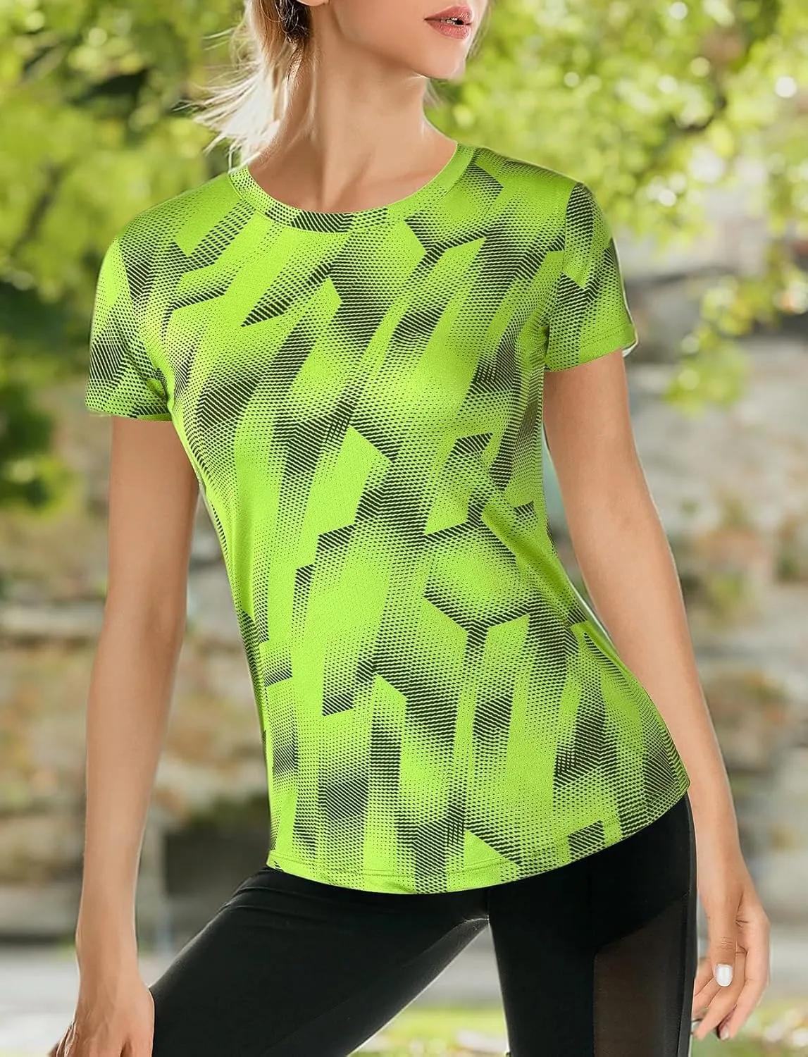 Zengjo Womens Workout Shirts Short Sleeve Quick Dry Athletic Running Yoga Exercise Tops Crewneck Activewear Tees Fitted