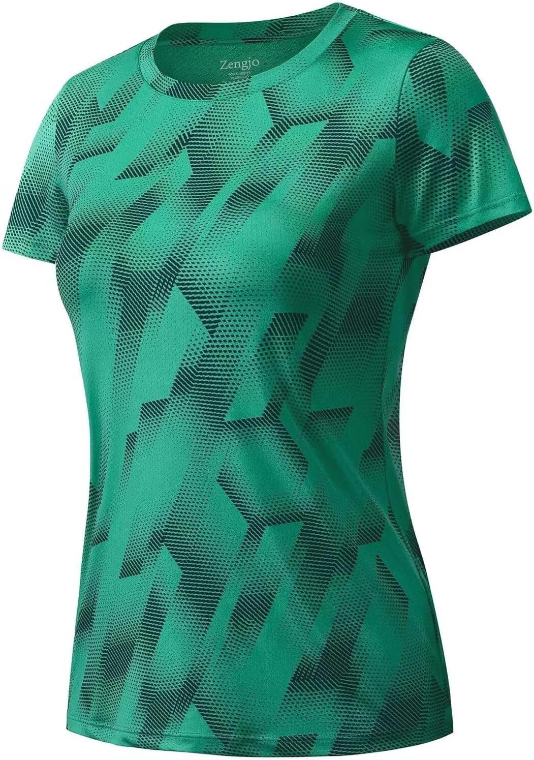 Zengjo Womens Workout Shirts Short Sleeve Quick Dry Athletic Running Yoga Exercise Tops Crewneck Activewear Tees Fitted