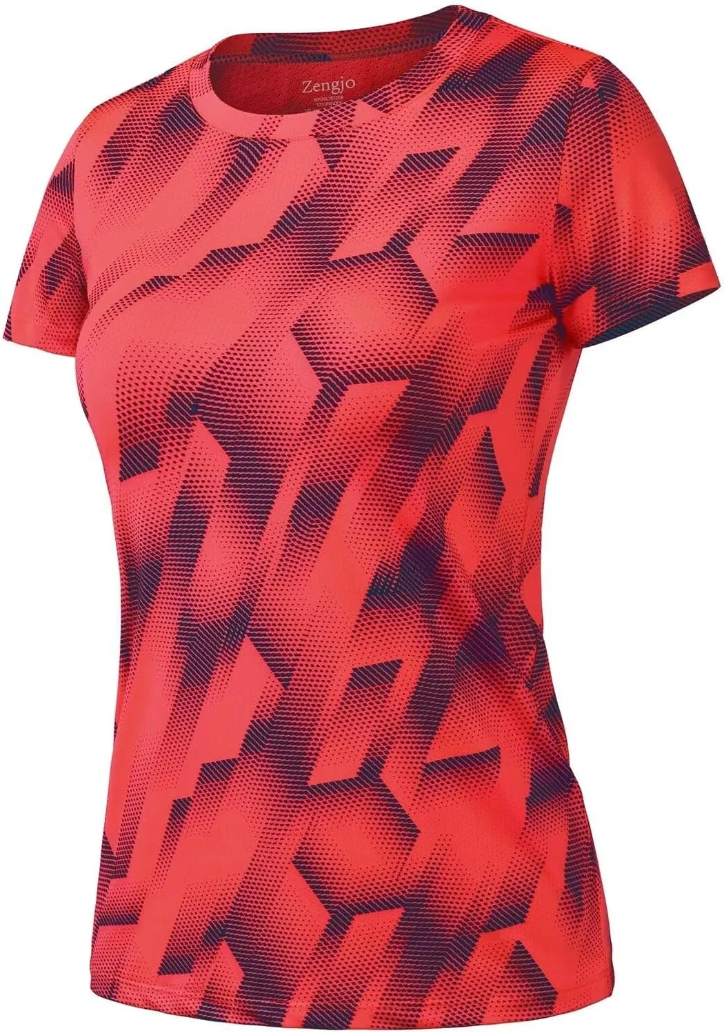 Zengjo Womens Workout Shirts Short Sleeve Quick Dry Athletic Running Yoga Exercise Tops Crewneck Activewear Tees Fitted