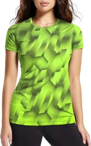 Zengjo Womens Workout Shirts Short Sleeve Quick Dry Athletic Running Yoga Exercise Tops Crewneck Activewear Tees Fitted