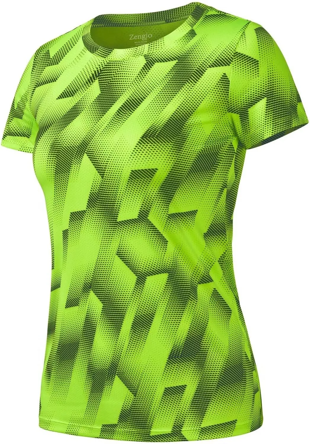 Zengjo Womens Workout Shirts Short Sleeve Quick Dry Athletic Running Yoga Exercise Tops Crewneck Activewear Tees Fitted