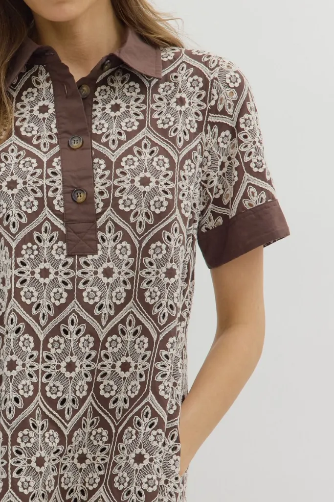 Relax Style Elodie Crochet Detail Mini Dress
