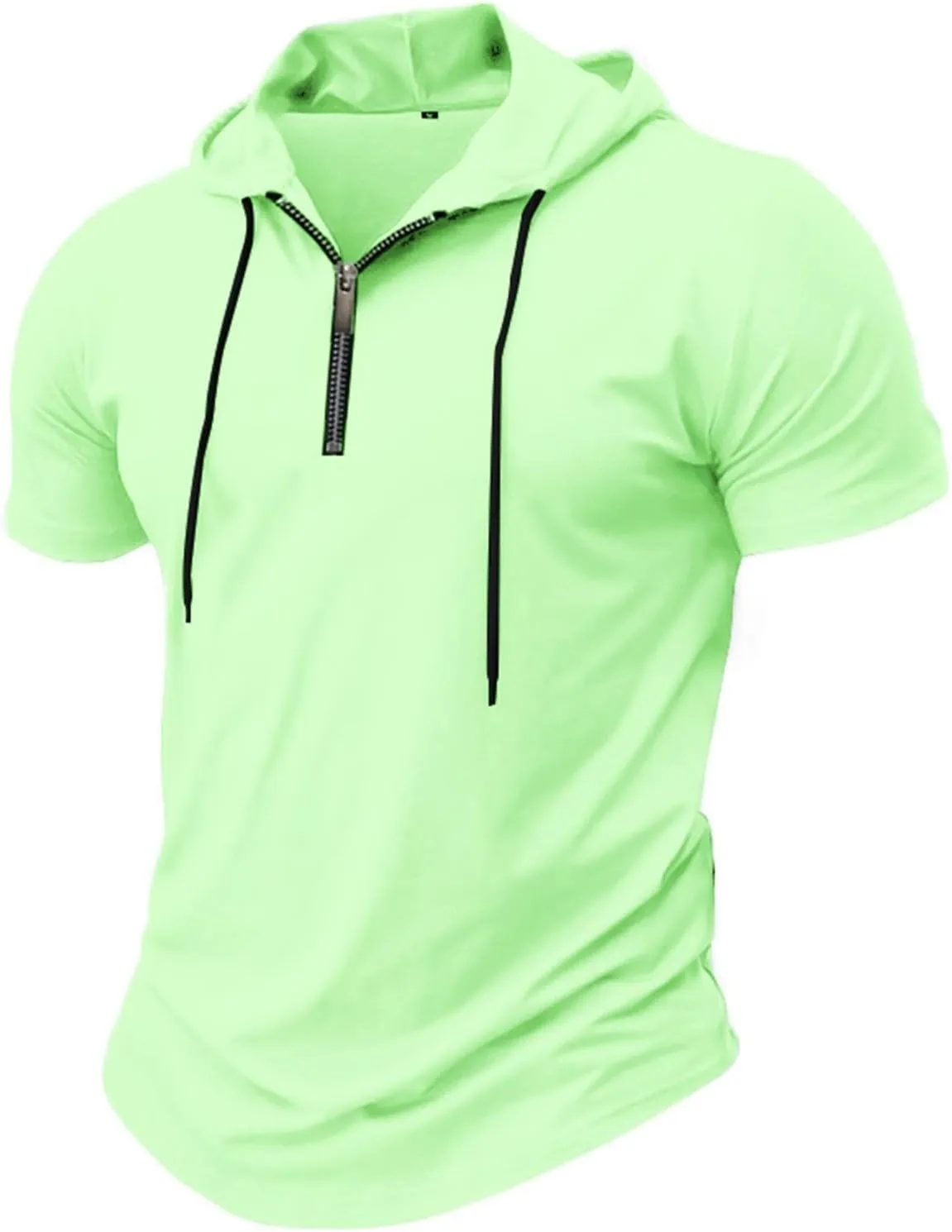 Zip Hoodies for Men Short Sleeve Slim Fit Casual Workout Tshirts Summer Sports Gym Sweatshirt Big and Tall Tees