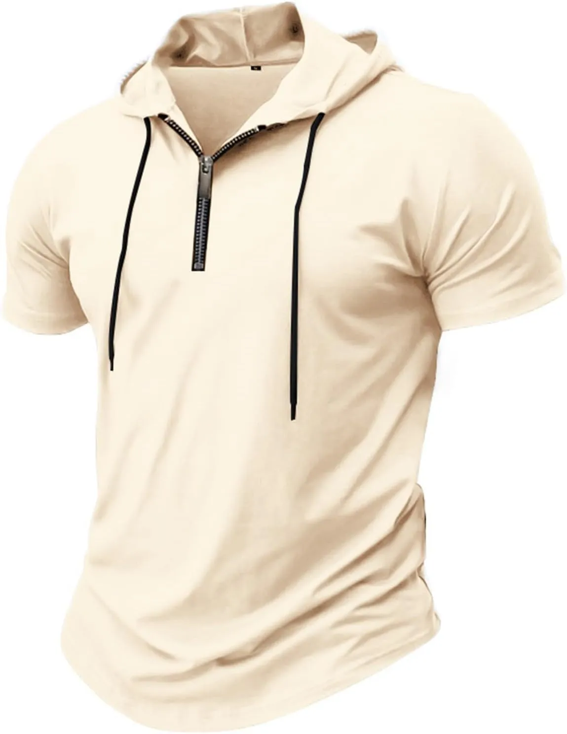 Zip Hoodies for Men Short Sleeve Slim Fit Casual Workout Tshirts Summer Sports Gym Sweatshirt Big and Tall Tees