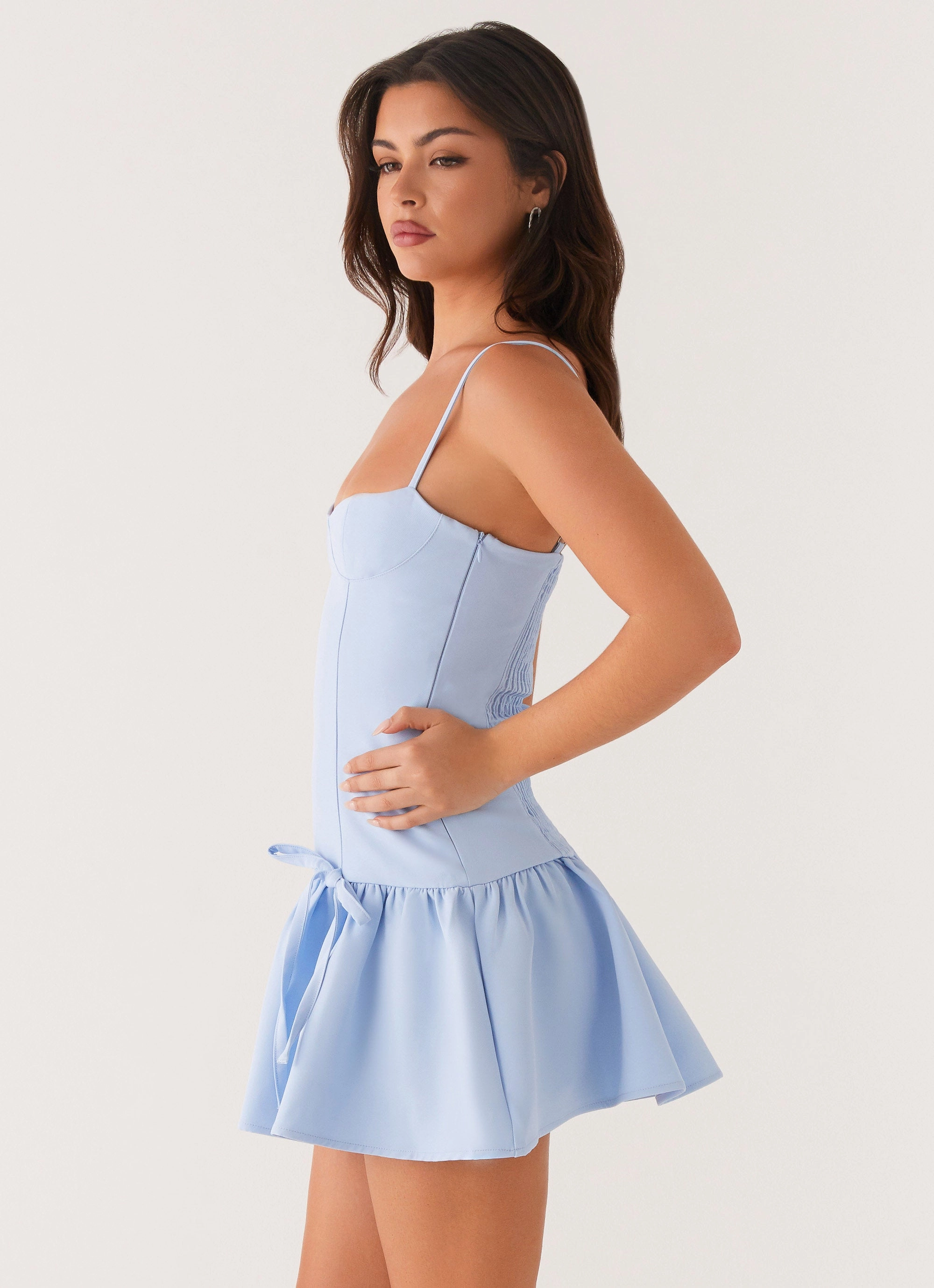 Garden Scene Boho Mood Running Late Mini Dress - Blue