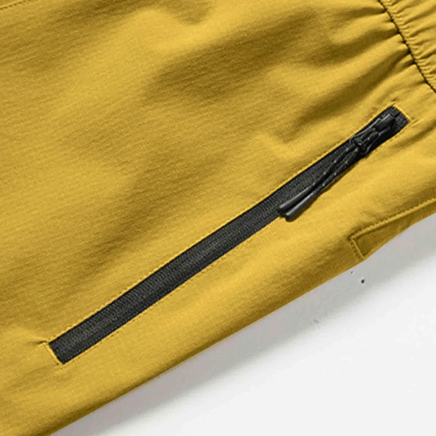 Zipper Pockets Shorts Men Summer Quick Dry Plus Size Casual Elastic Waist Trunks Athletic Workout Activewear
