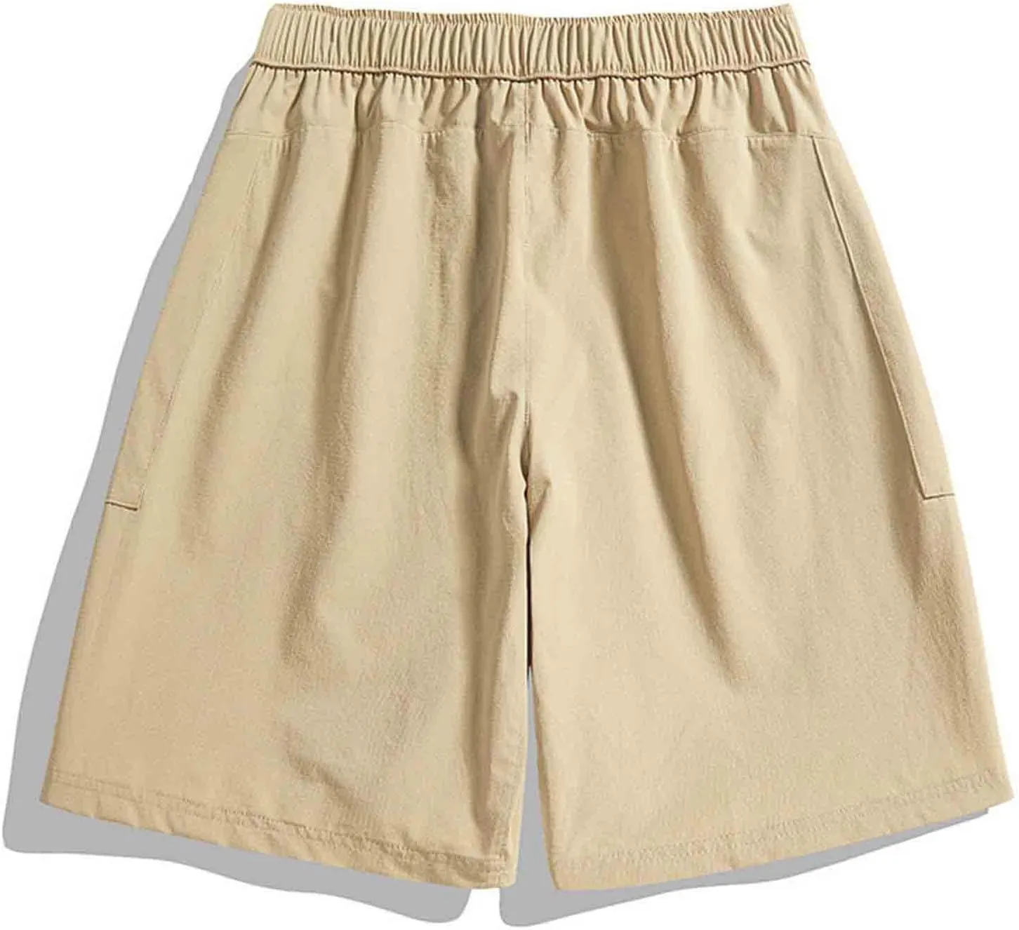 Zipper Pockets Shorts Men Summer Quick Dry Plus Size Casual Elastic Waist Trunks Athletic Workout Activewear