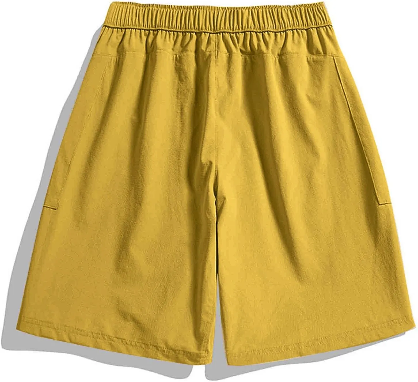 Zipper Pockets Shorts Men Summer Quick Dry Plus Size Casual Elastic Waist Trunks Athletic Workout Activewear