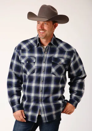 Zippered Pocket Roper Mens Sherpa Lined Flannel Blue 100% Cotton L/S Shirt Roper Mens Sherpa Lined Flannel Blue 100% Cotton L/S Shirt formal dinner