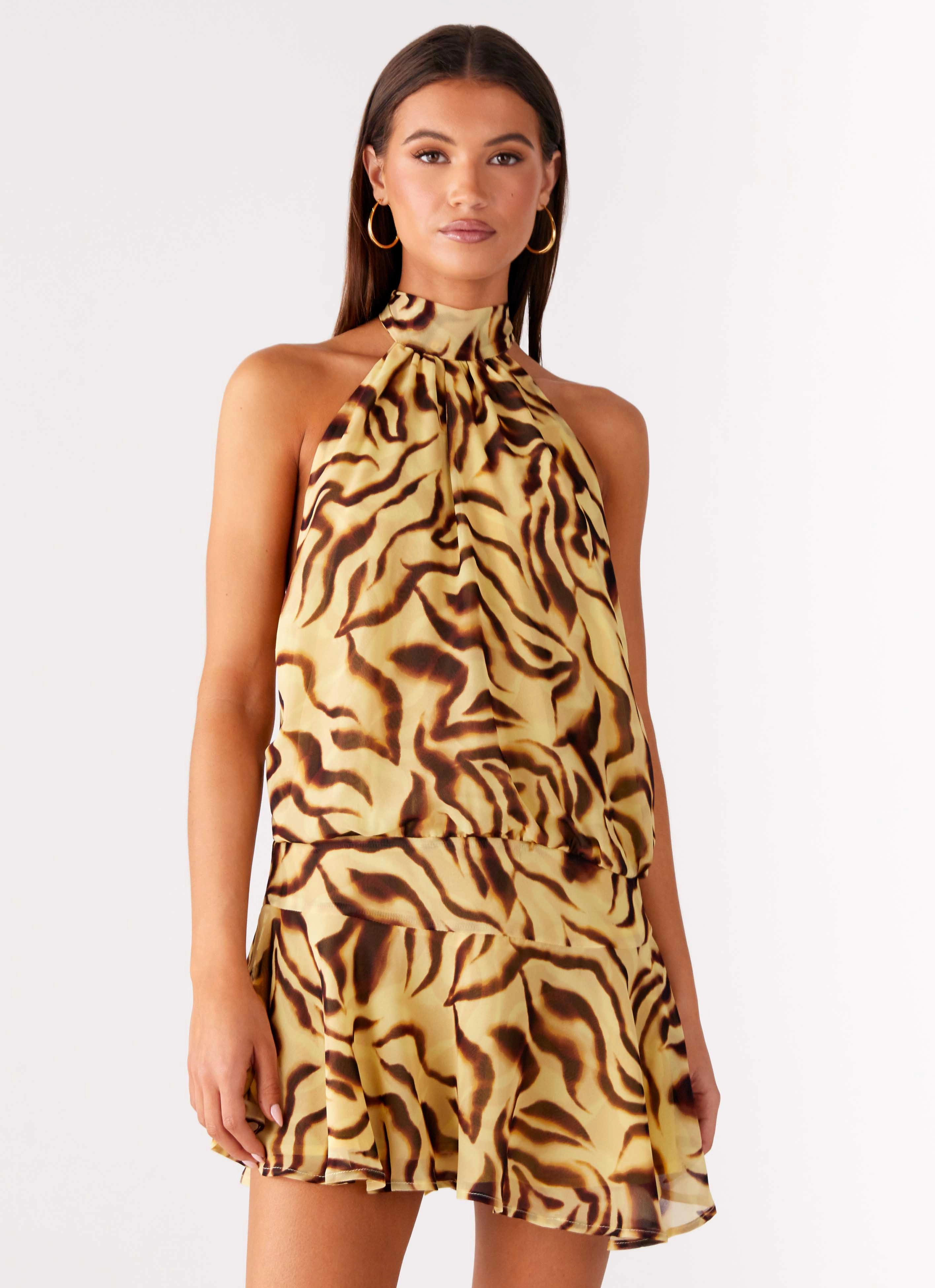 Youthful Mood Zulla Backless Mini Dress - Laguna Print